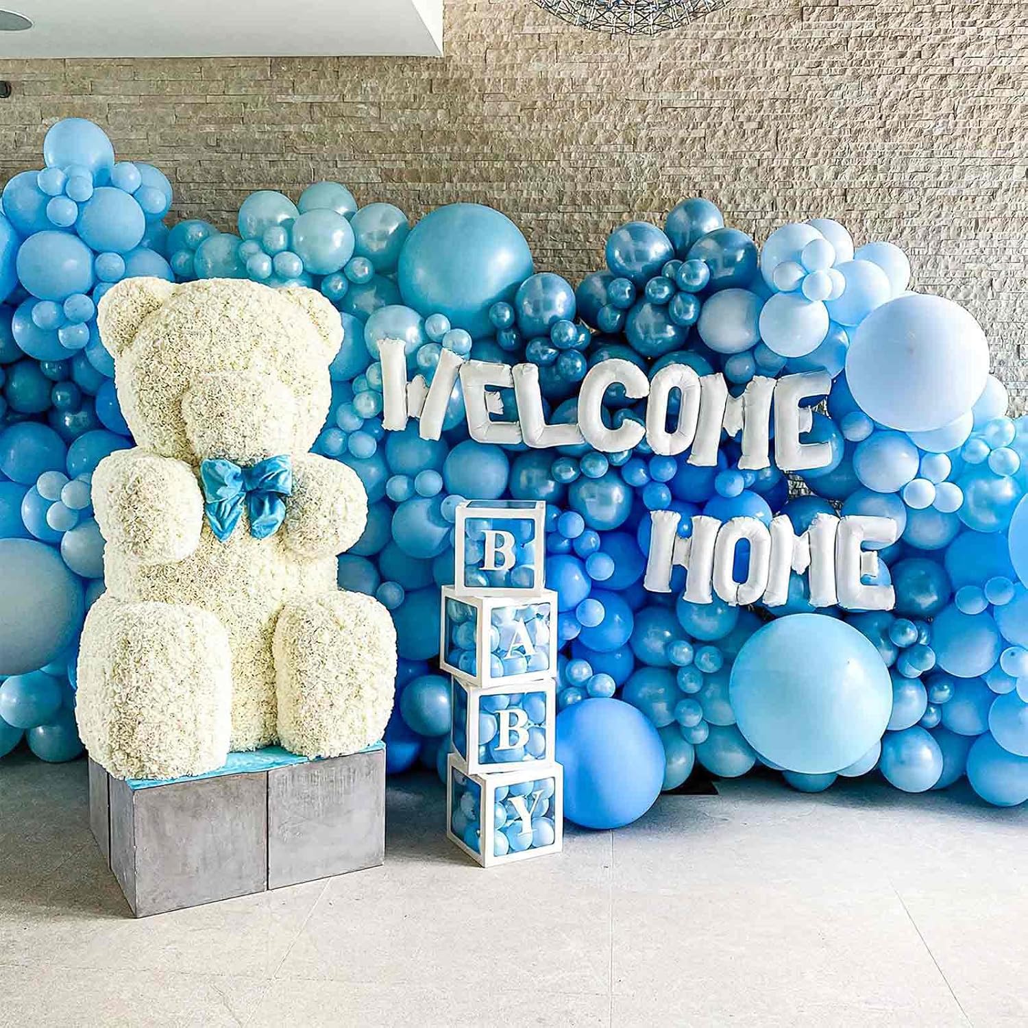 PartyWoo Pearl Light Blue Balloons - 50 Pcs 12 Inch Baby Pastel Blue for Graduation & Baby Showers