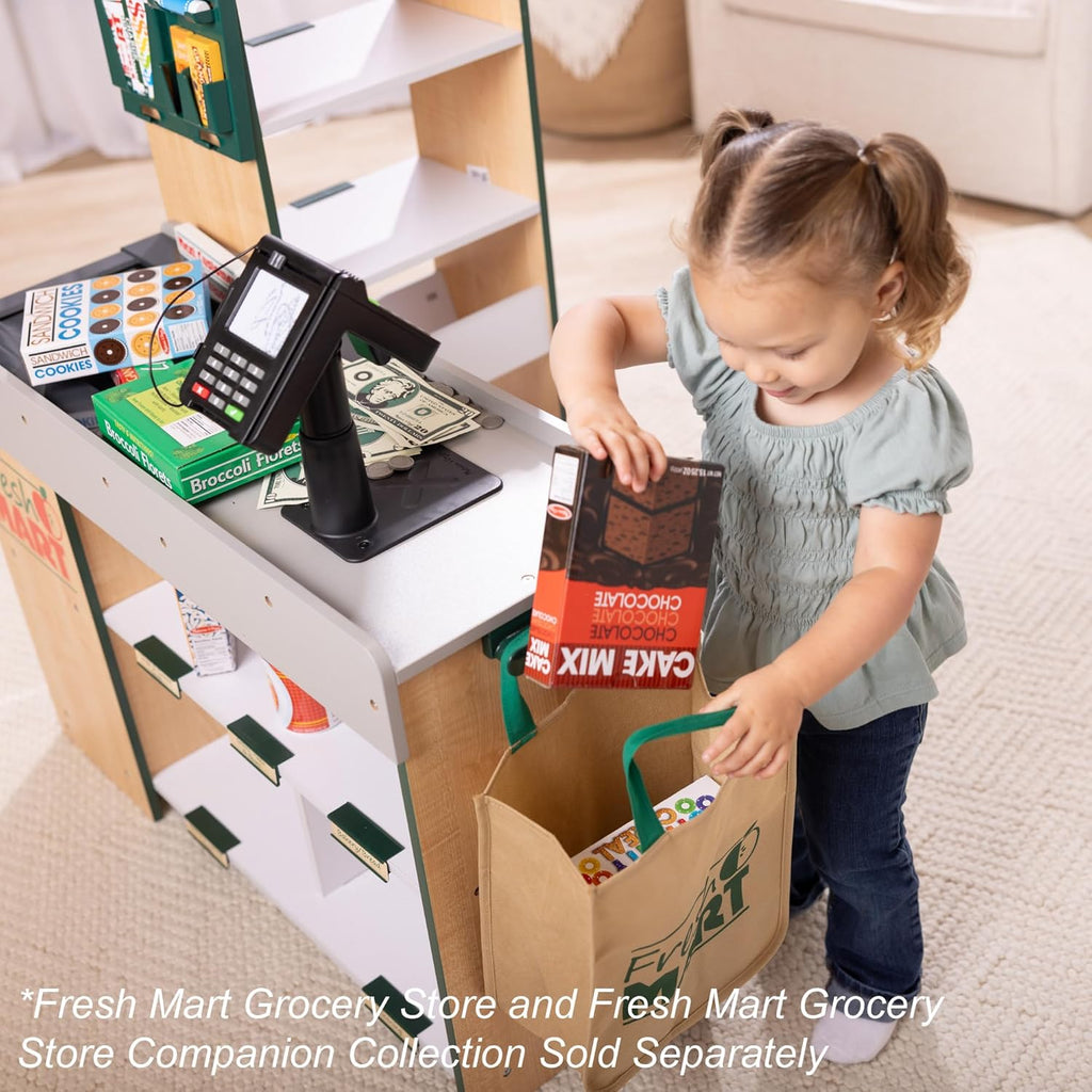 Melissa & Doug Fresh Mart Grocery Store Playset - Kids Cash Register with Scanner & Conveyor Belt