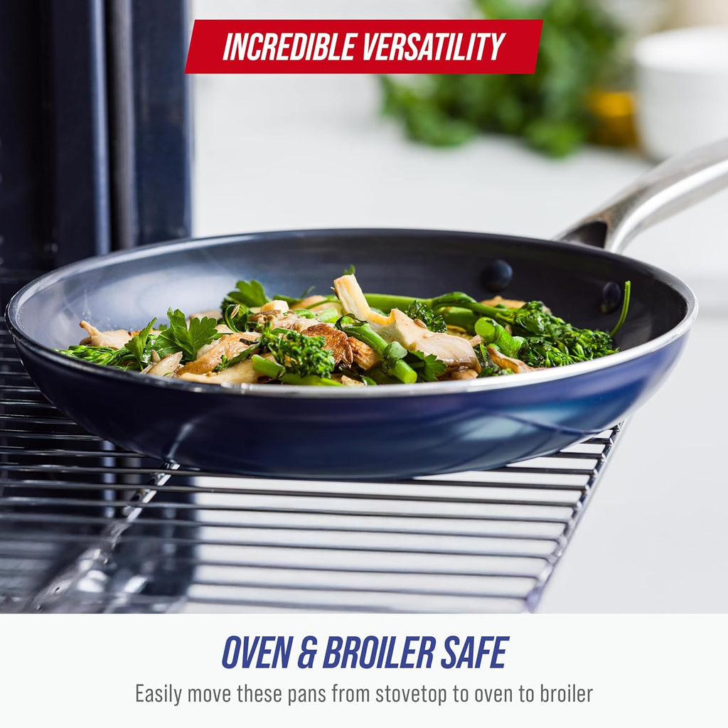 Blue Diamond 12" Nonstick Frying Pan - Diamond Infused, PFAS & PTFE-Free, Dishwasher Safe, Stay Cool Handle