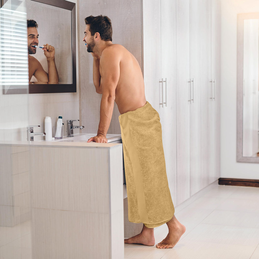 Utopia Towels Bath Sheets 35x70 inches 100% Cotton Soft and Absorbent 2 Pack Beige