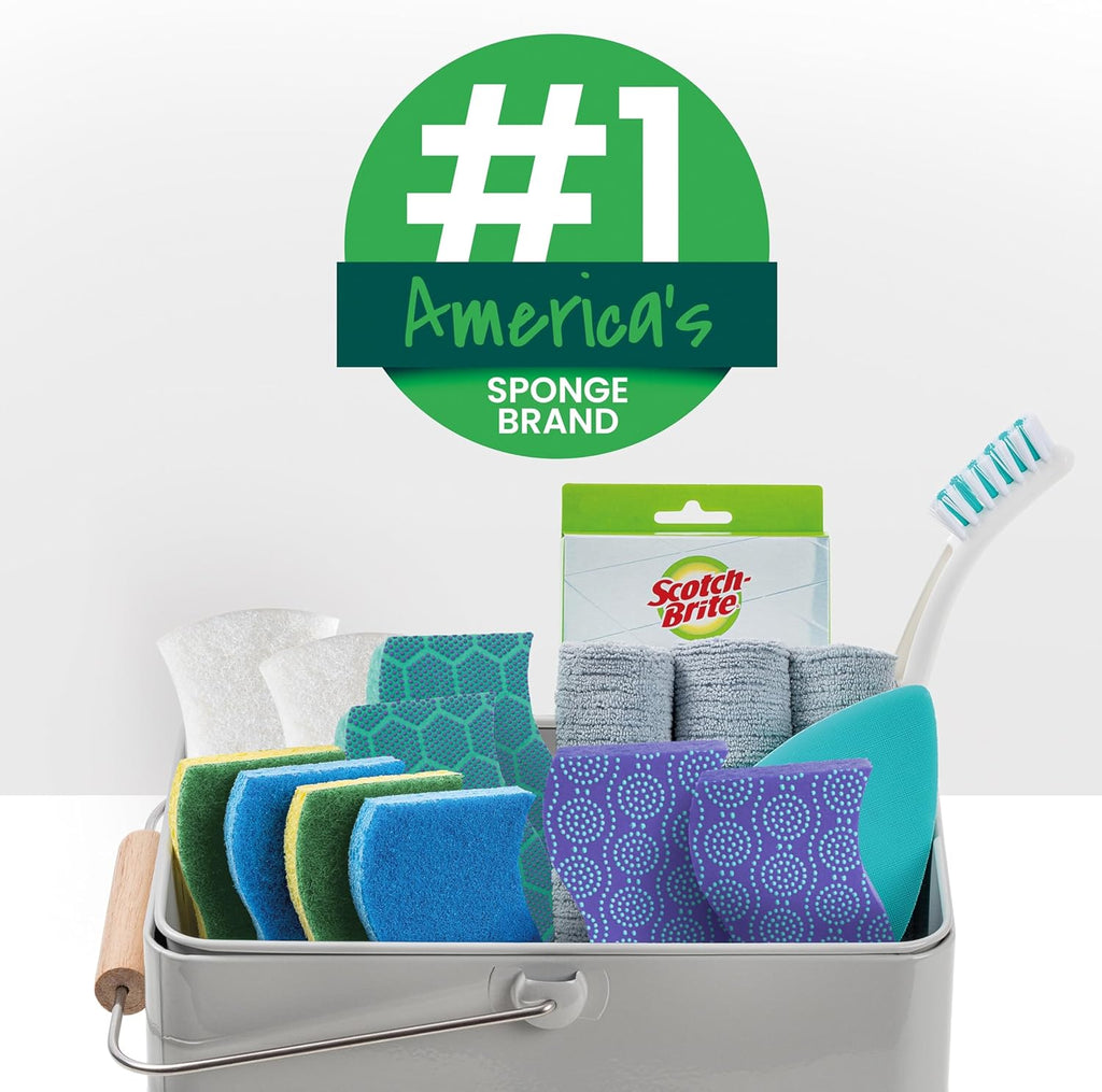 Scotch-Brite Zero Scratch Scrub Sponge - 6 Multi-Surface Kitchen Sponges for Scratch-Free Cleaning