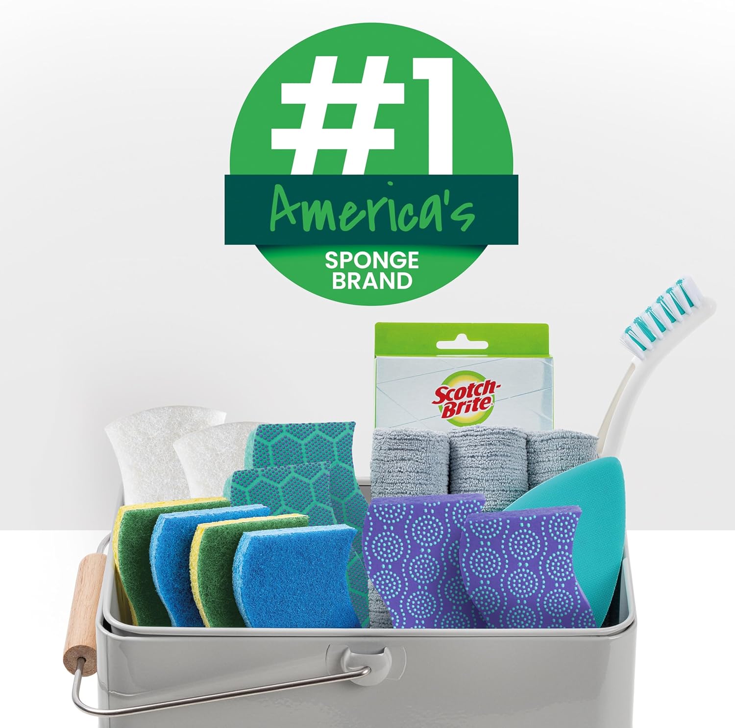 Scotch-Brite Zero Scratch Scrub Sponge - 6 Multi-Surface Kitchen Sponges for Scratch-Free Cleaning