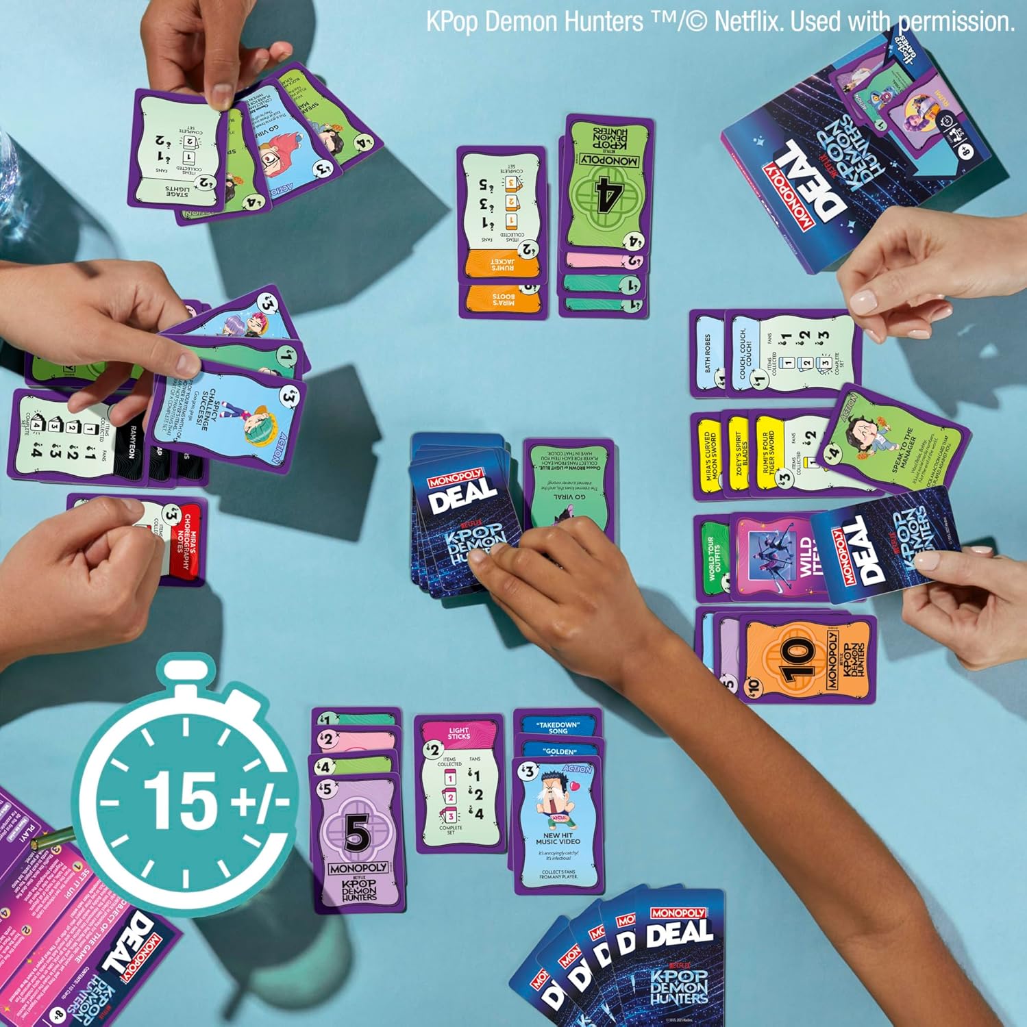 Monopoly Deal | Kpop Demon Hunters Card Game for Family Fun | 2-5 Players | Quick 15-Minute Play