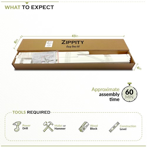 30in H x 40in W (2 Panels) No Dig Zippity Ashley Corner Vinyl Picket Fence, Garden Fence Border, Decorative Fence For Garden, White Vinyl Panels for Backyard, Patio & Yard, ZP19007