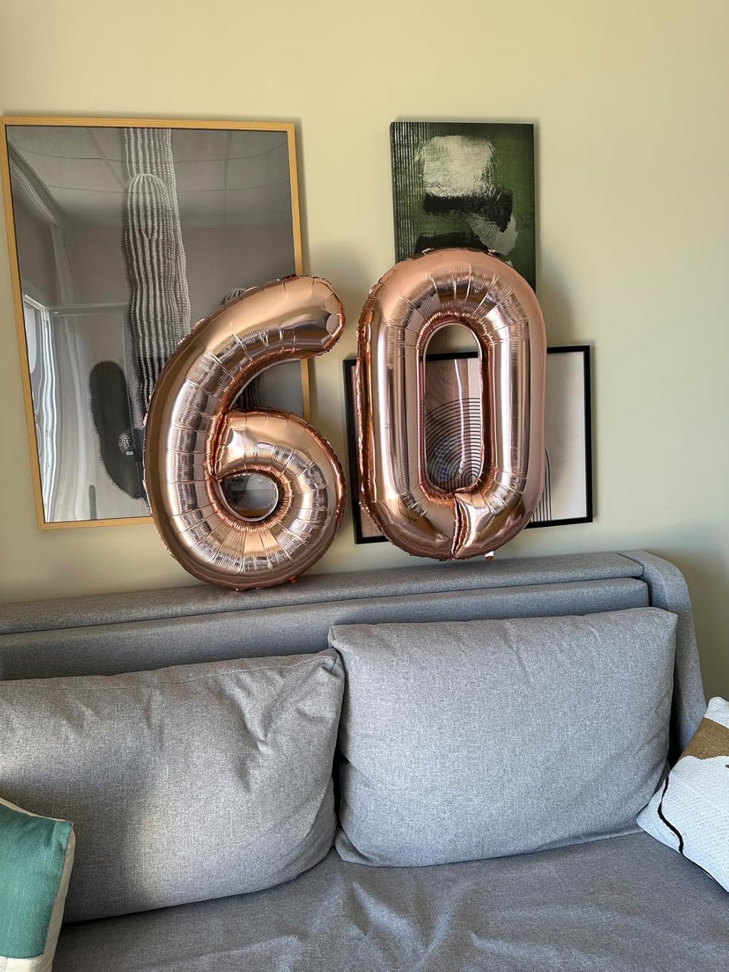 Rose Gold 60th Birthday Decorations | Elegant Party Set with Big Number Balloons for Men & Women