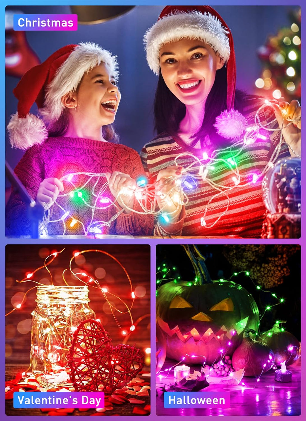 Minetom Color Changing Fairy Lights - 33FT 100 LED String Lights with Remote & 11 Modes | USB Indoor Twinkle Lights for Bedroom & Classroom