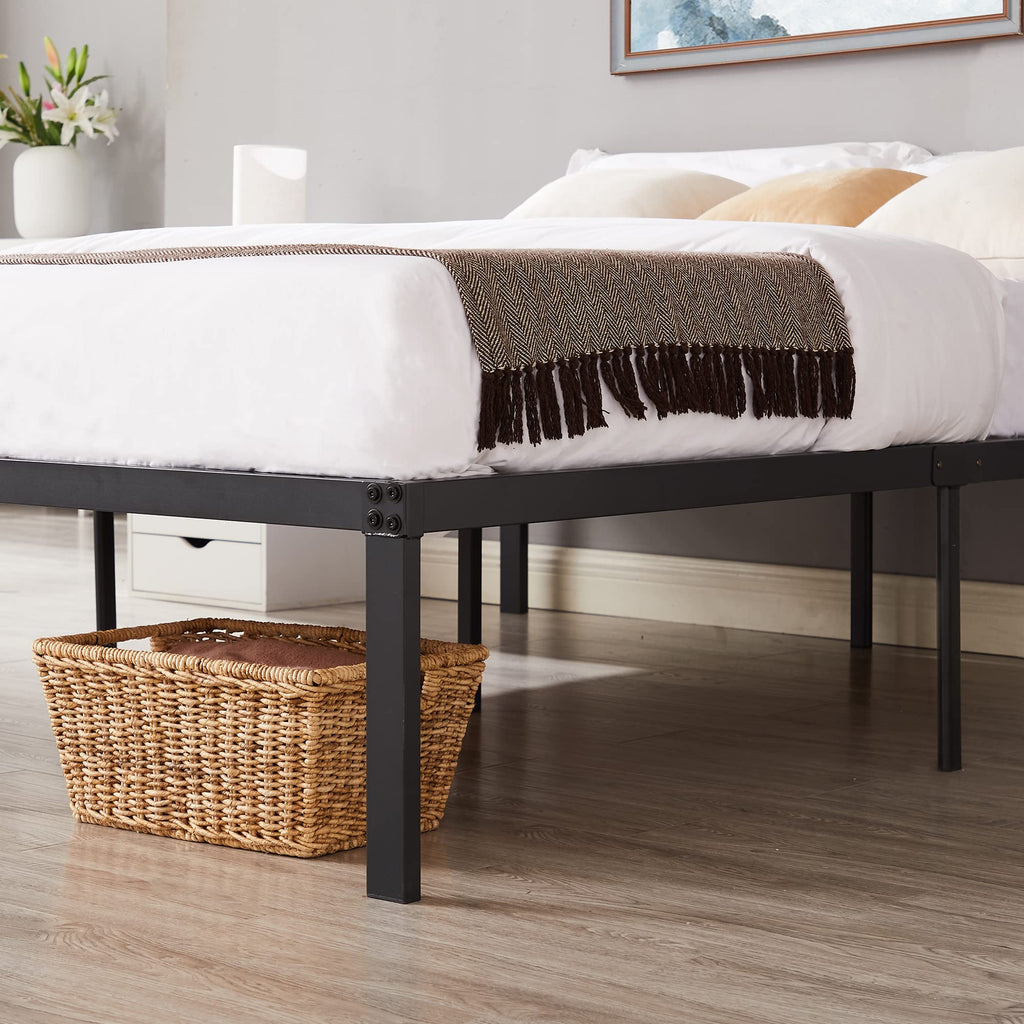 VECELO 16" Full Size Metal Platform Bed Frame,Heavy Duty Steel Slat/Easy Assembly Mattress Foundation/No Box Spring Needed