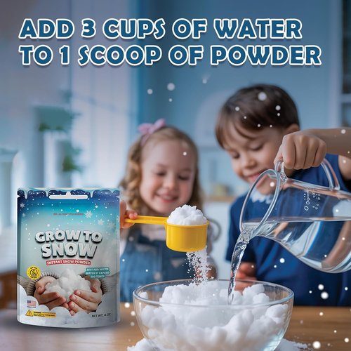 Grow to Snow Instant Snow Powder - Realistic Fake Snow for Sensory Play & Holiday Decor | 5 Gallons