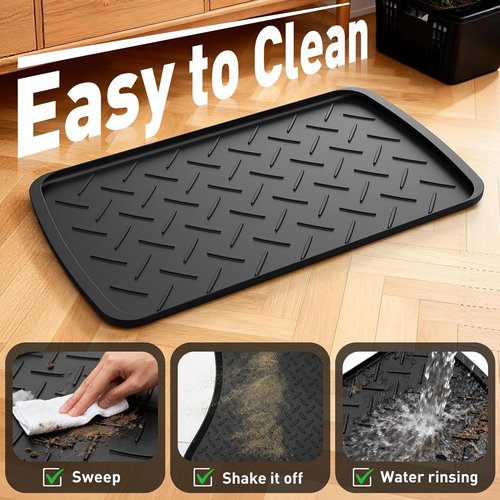 Boot Trays Heavy-Duty Rubber Mat - Waterproof Shoe Tray for Entryway | Multi-Purpose 27.56 x 15.75 Inch