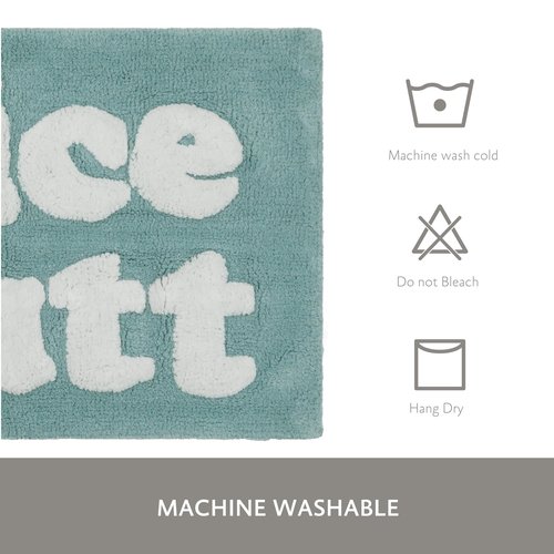 Jessica Simpson Cotton Bath Rug, Premium Overtufted Bathroom Rug, Machine Washable Decor, 20"x32", Nice Butt, Blue