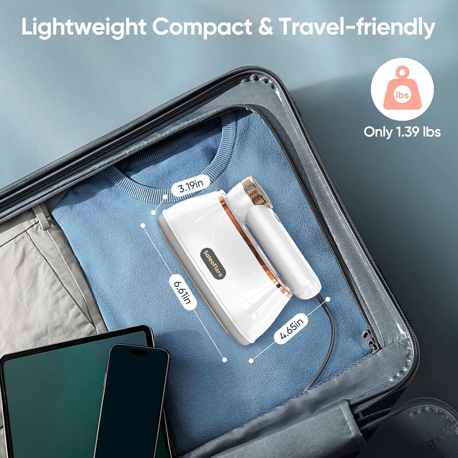 Steamer for Clothes - Skiennix 1200W Travel Steam Iron with 5 Modes & 180ml Capacity, White