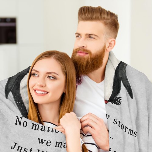GiltGlimmer Gifts for Him Her Valentines Day, Anniversary I Love You Gifts Blanket, Romantic Wedding Birthday Gifts for Girlfriend Boyfriend, Penguin Blanket for Wife, Husband, Couple 60" × 50"