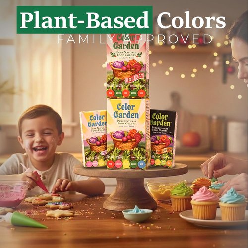 Color Garden Pure Natural Food Coloring - Plant-Based, Vegan, Non-Toxic Liquid Dye | 5 Ct, 1 Oz