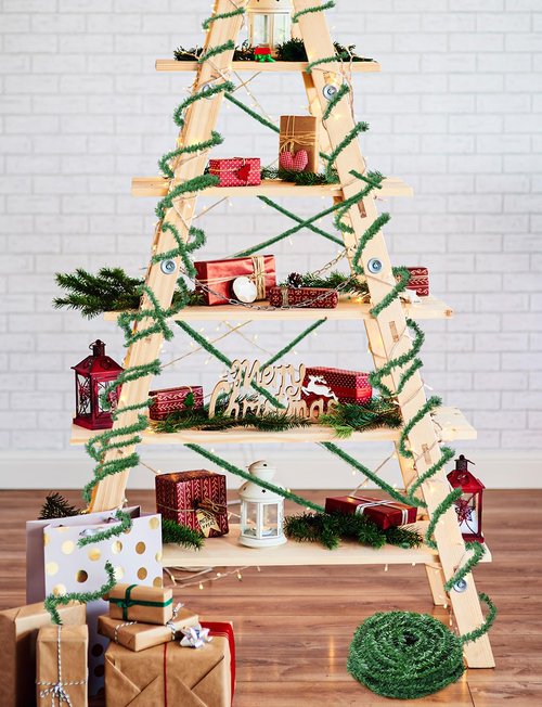 108Ft Christmas Artificial Miniature Pine Garlands, Realistic Mini Pine Greenery Roping Garland for Christmas Crafts Indoor Outdoor Decoration(18Ft x 6 Rolls)