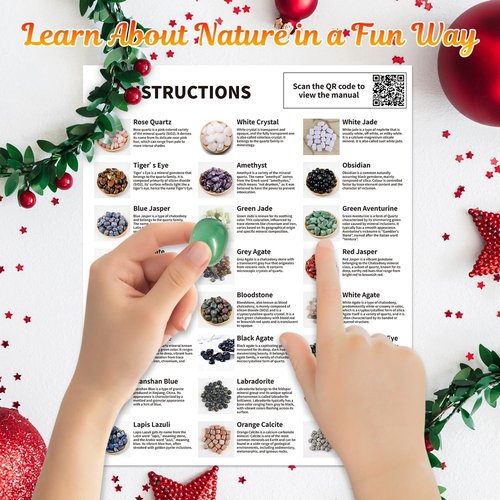 Crystal Advent Calendar 2025 - Gemstone Countdown Calendar with 24 Natural Minerals & Rocks for Kids