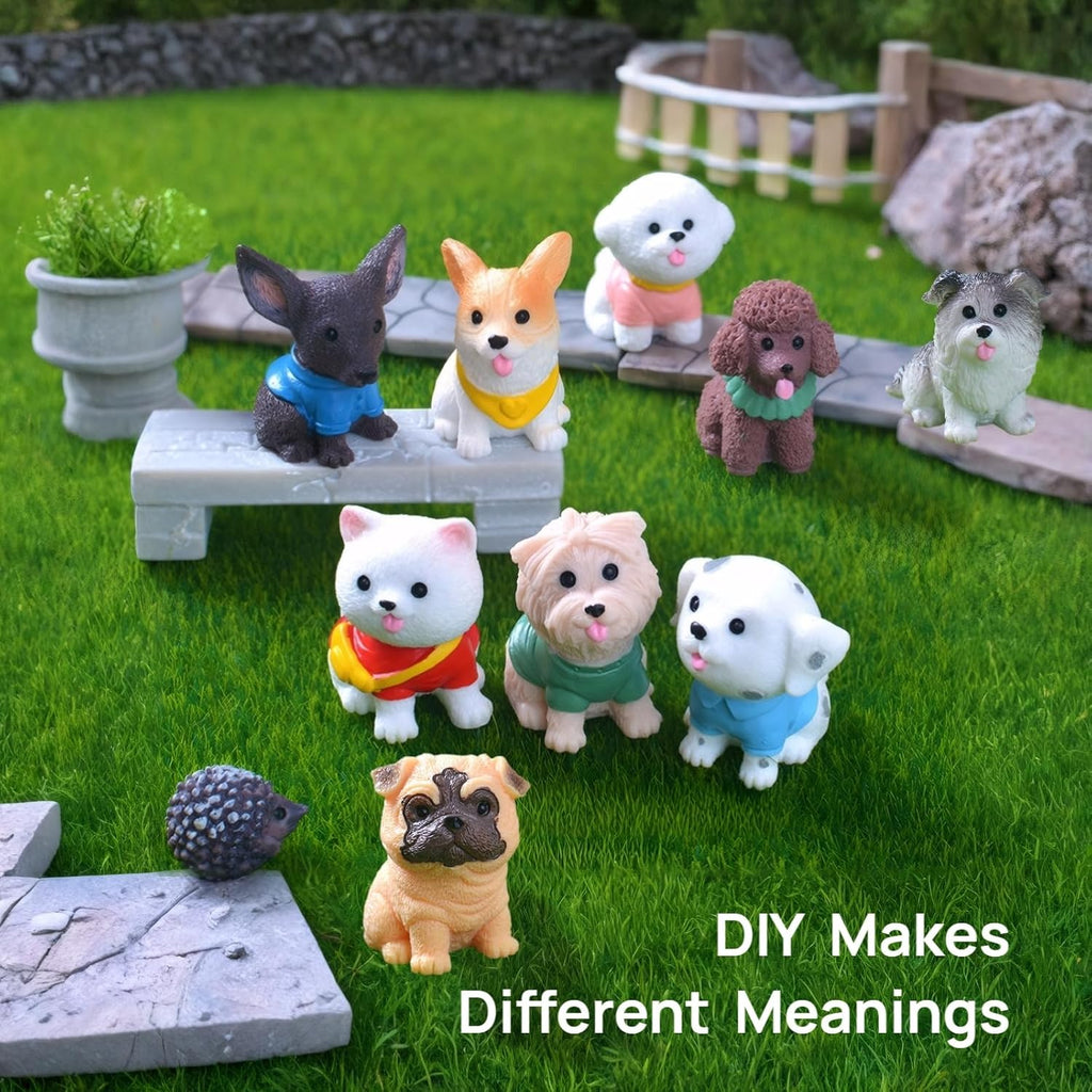 Skiennix 24 Pcs Mini Cat & Dog Figurines Set - Cute Realistic Resin Animal Models for Home Decor & Party Favors