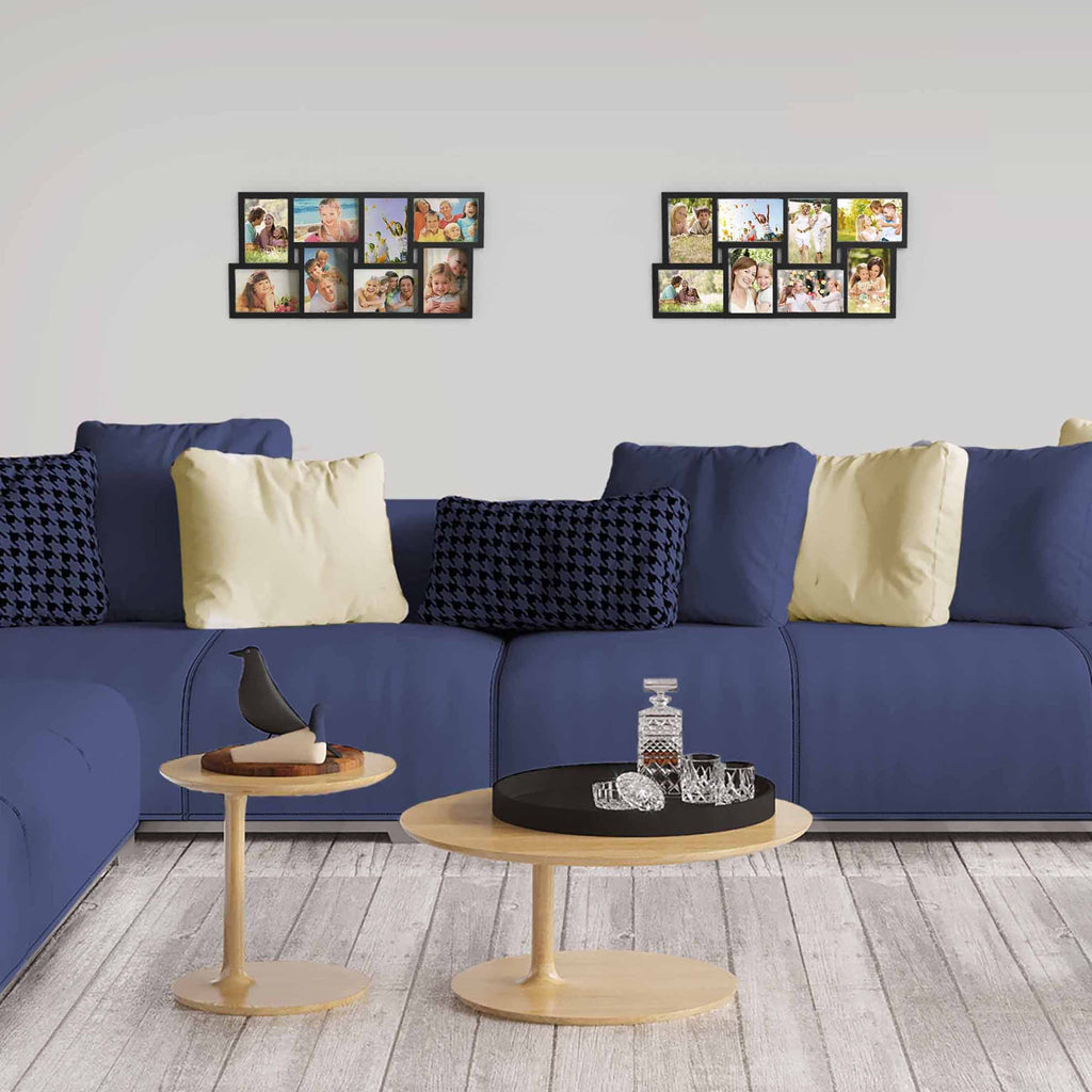 Collage Picture Frame with 8 Openings for 4x6 Photos- Wall Hanging Multiple Photo Frame Display for Personalized Decor by Lavish Home (Black)