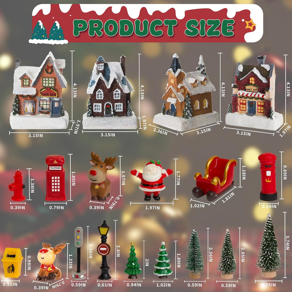 Regine Switzerland Christmas Village Set - LED Light-Up Resin Houses | Festive Indoor Decor Collection