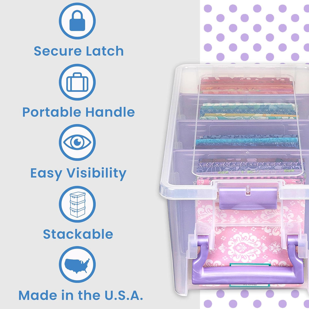 ArtBin Semi Satchel Craft Organizer - Clear Portable Storage Case with 3 Dividers for Supplies