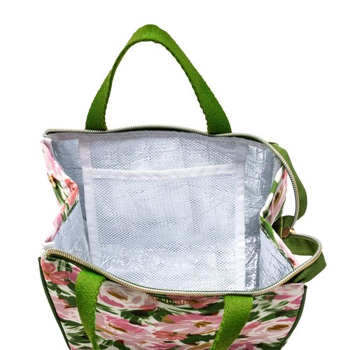 kate spade new york Portable Soft Cooler Lunch Bag, Thermal Tote with Insulated Interior Lining and Storage Pocket, Lunch Tote for Women (Hidden Garden)