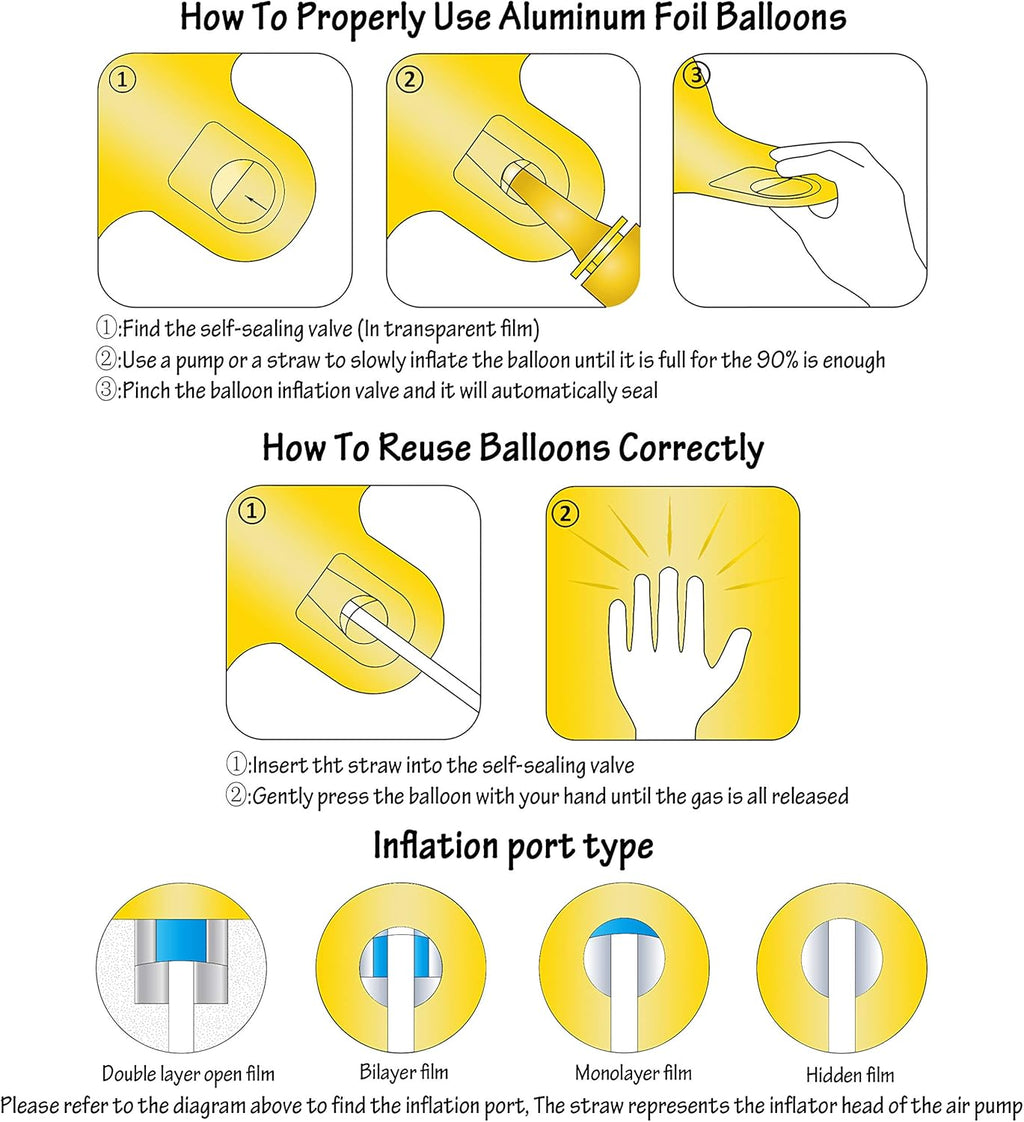 Skiennix 40-Inch Gold Number Balloons - Helium Foil Mylar Birthday Party Decorations