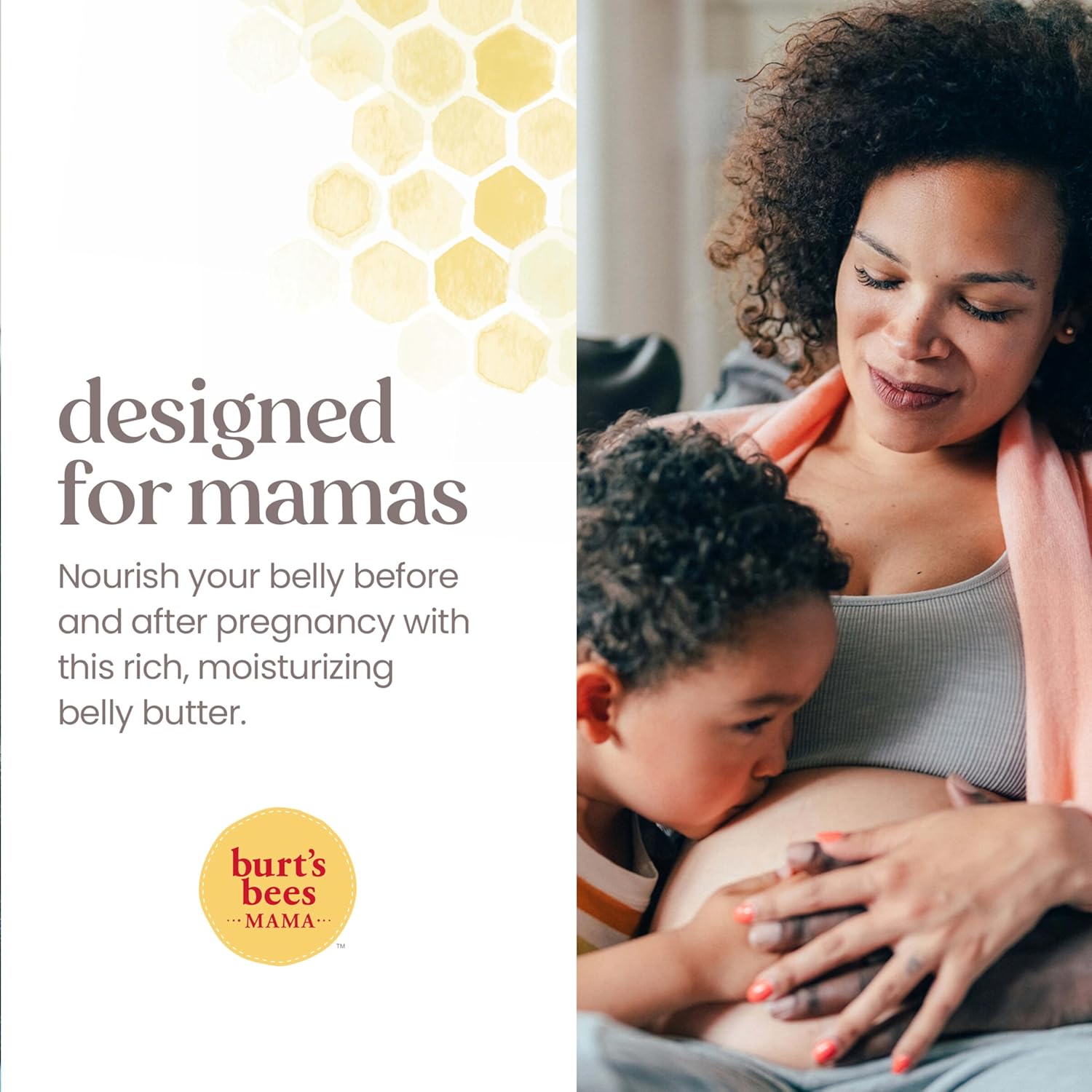 Burt's Bees Mama Belly Butter - Stretch Mark Cream for Pregnancy & Postnatal Care | 6.5 Oz Tub