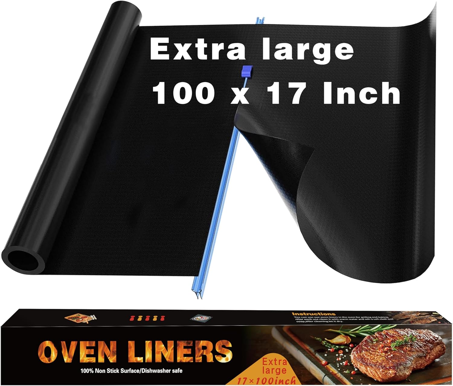 Skiennix Non-Stick Oven Liners - Heavy Duty Reusable Teflon Baking Mat for Electric & Gas Ovens | Large Size