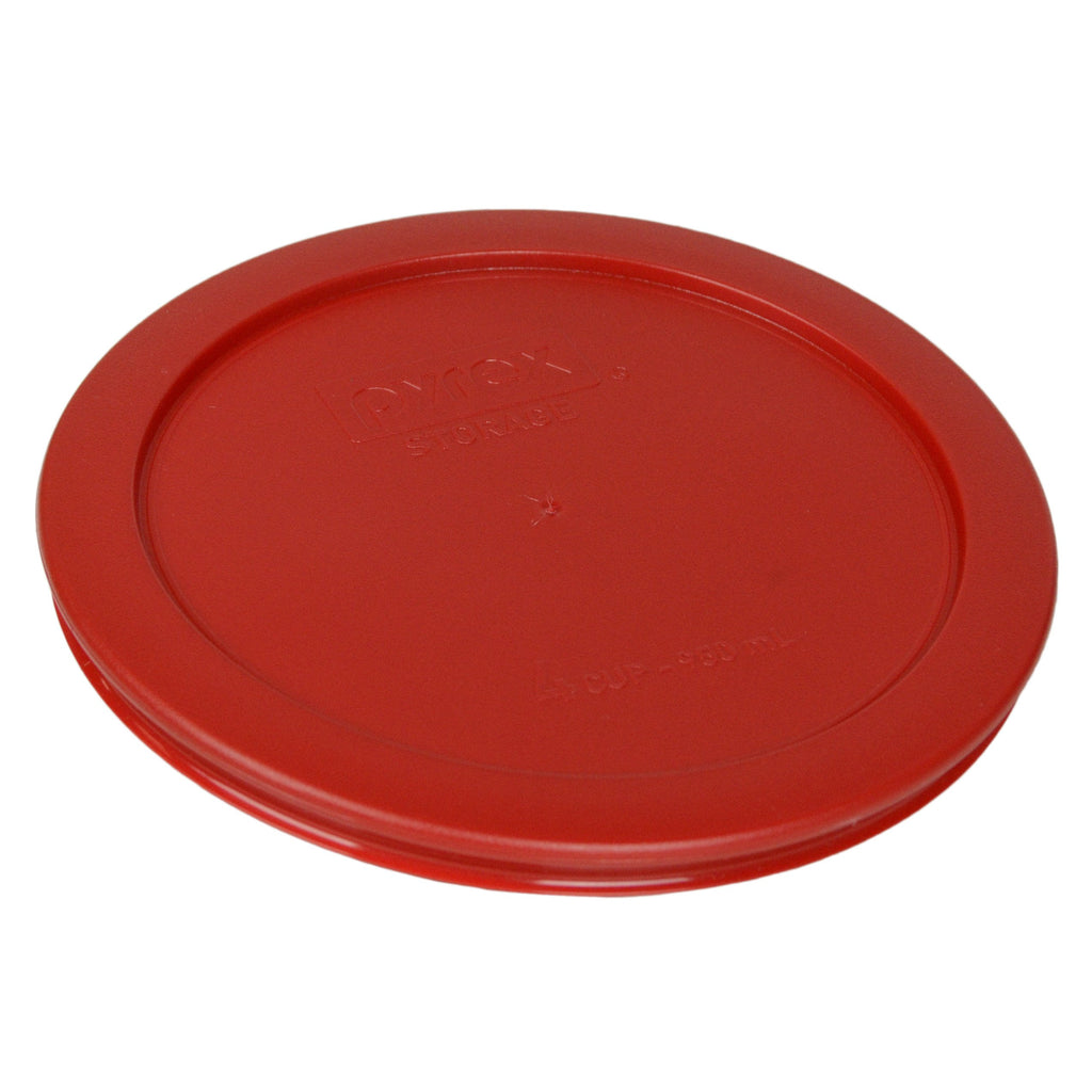 Pyrex (2) 7202-PC 1-Cup, (2) 7200-PC 2-Cup, (2) 7201-PC 4-Cup, & (1) 7402-PC 6/7-Cup Poppy Red Lids - Made in USA