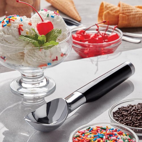 KitchenAid Ice Cream Scoop - Classic Design, 8.6 Inches, Sleek Black Finish