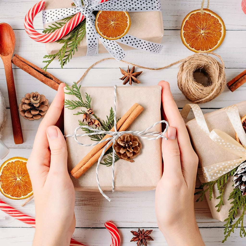 Rustic Christmas Tree Ornaments Set by [Brand Name] - 32pcs with Dried Orange Slices, Cinnamon Sticks & Pine Cones | Perfect for DIY Holiday Decor