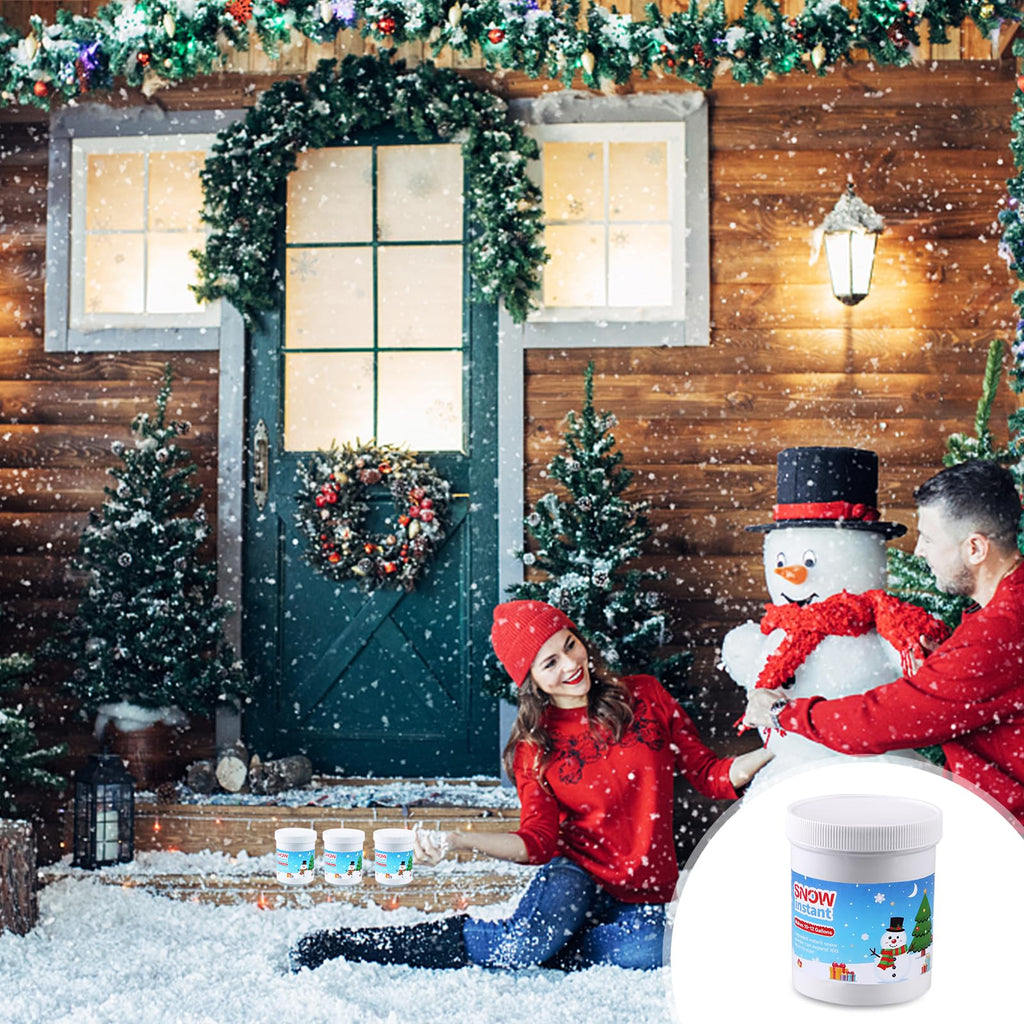 Youdaju Instant Snow Fake Snow Powder Makes 12 Gallons of Artificial Snow Instant Snow Powder Instant Snow Packets Magic Snow for Winter Decoration Holiday Wedding Festival Market Fairy House Decor