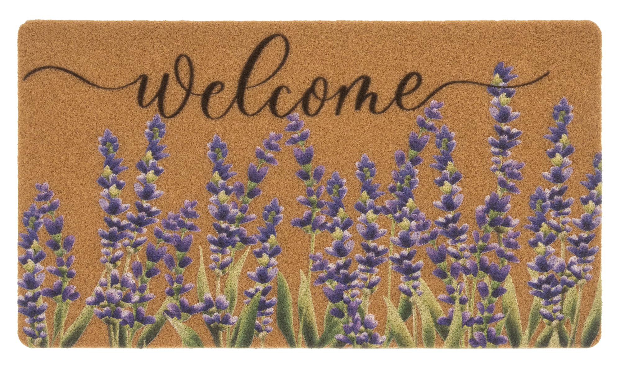 XuoAz Lavender-Welcome-Doormat for Indoor Outdoor Entrance Floral-Spring-Summer-Door-Mats Non Slip Coir Seasonal Doormat 17 x 29 Inches