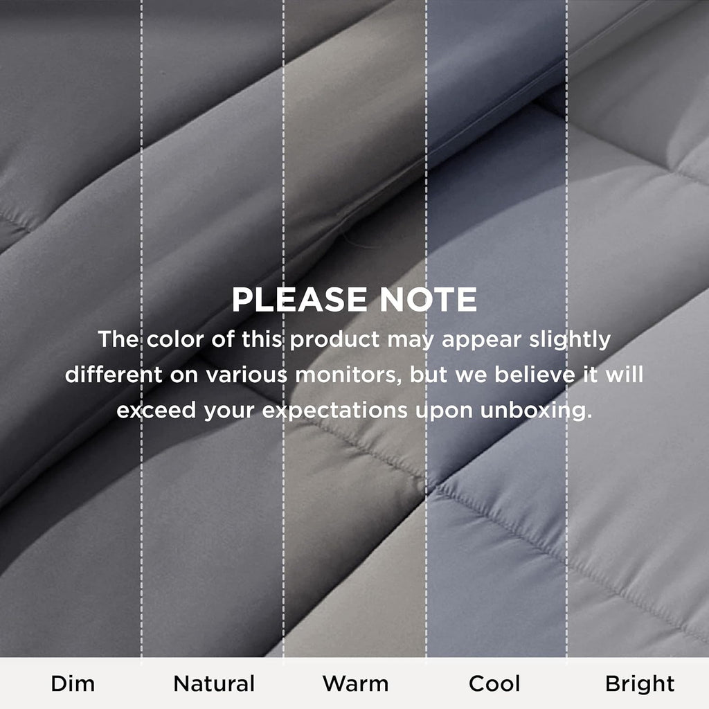 Bedsure Comforter Duvet Insert - Oversized Queen Size All-Season Down Alternative Bedding, Grey 98 x 98 Inches