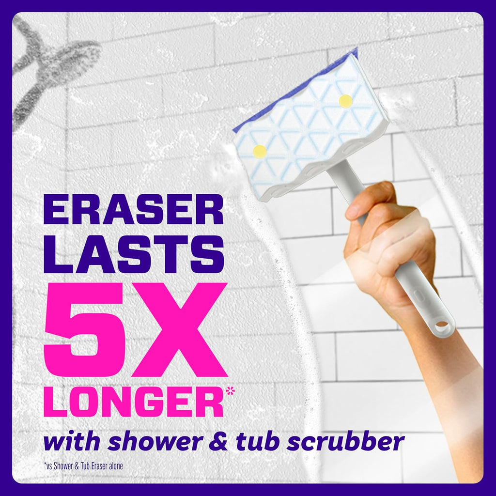 Mr. Clean Magic Eraser Sponge - Powerful Soap Scum Remover for Bathroom & Shower | 8 Count with Lemon Scent