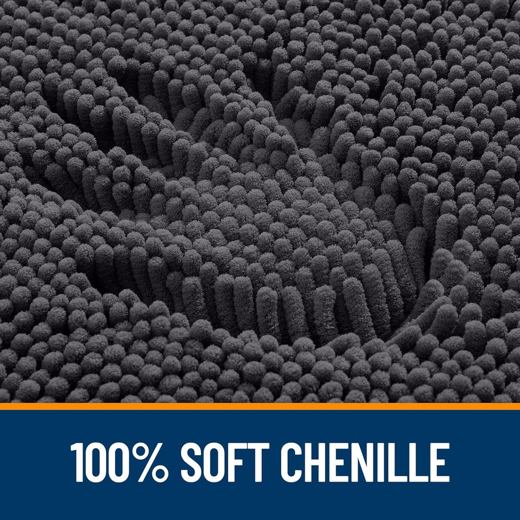 OLANLY Bathroom Rugs - Extra Soft Chenille Bath Mats | Quick-Dry, Machine Washable, 30x20, Dark Grey