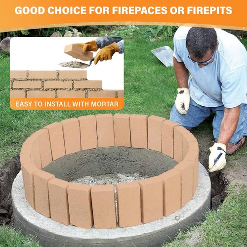 Fire bricks, Food Grade Woodstove Firebricks, 3000F, Size 9″ x 4-1/2″ x 1-1/4″, 4-Pack, Insulating Fire Bricks, Clay Firebricks Replacement for Wood Stoves, Fireplaces, Fire Pit, Kiln, Pizza Oven