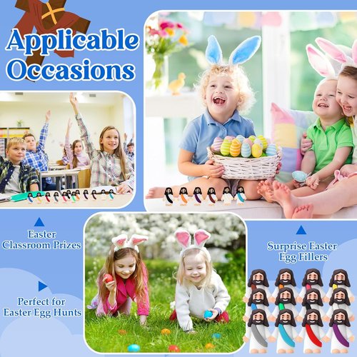 Bememo 12 Pcs Little Jesus Love You Figures - Vibrant Rubber Easter Party Favors for Kids