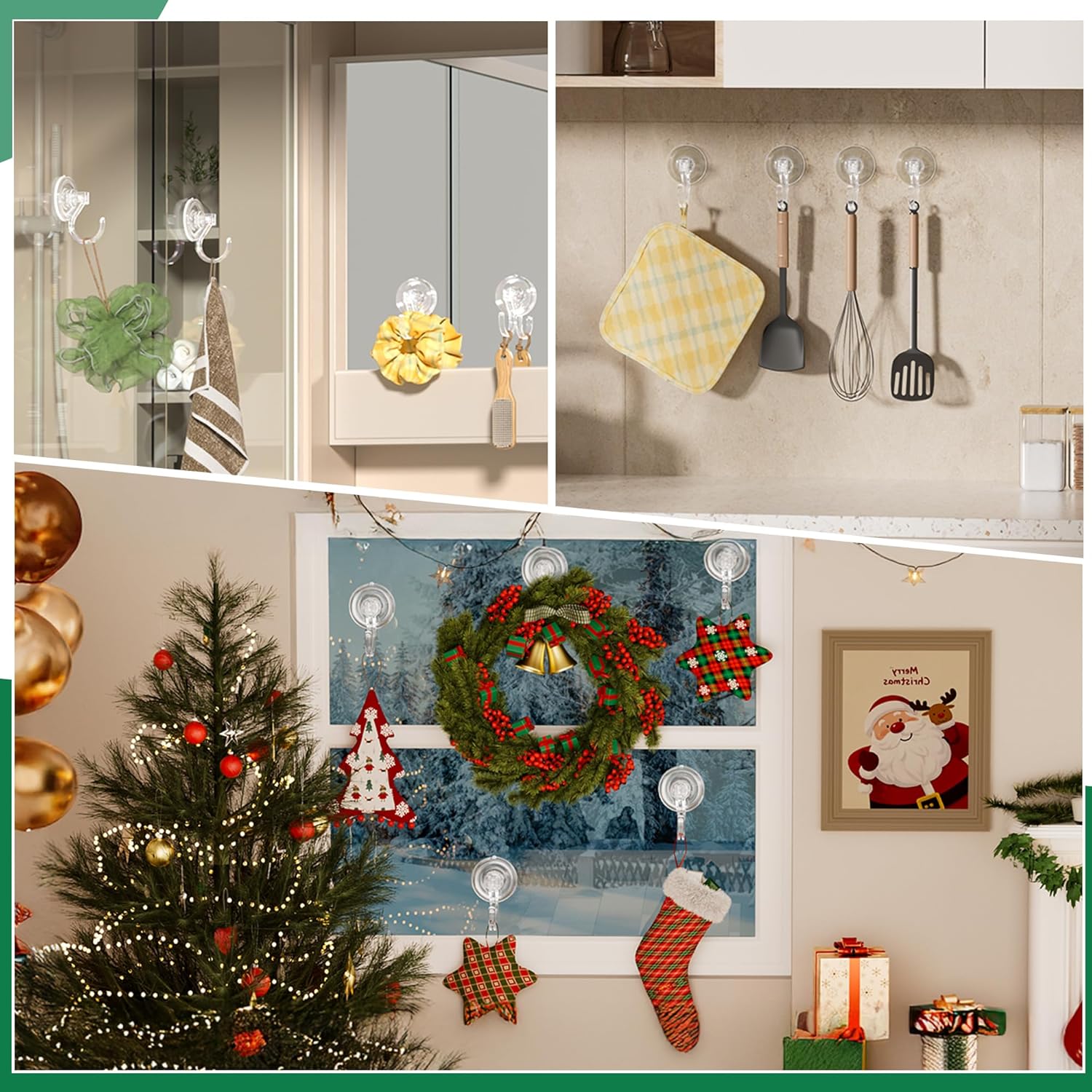 Antimbee Extra Large Wreath Hangers - Heavy Duty Suction Cup Hooks for Front Door | No Tools, Holds Up to 18 Lbs