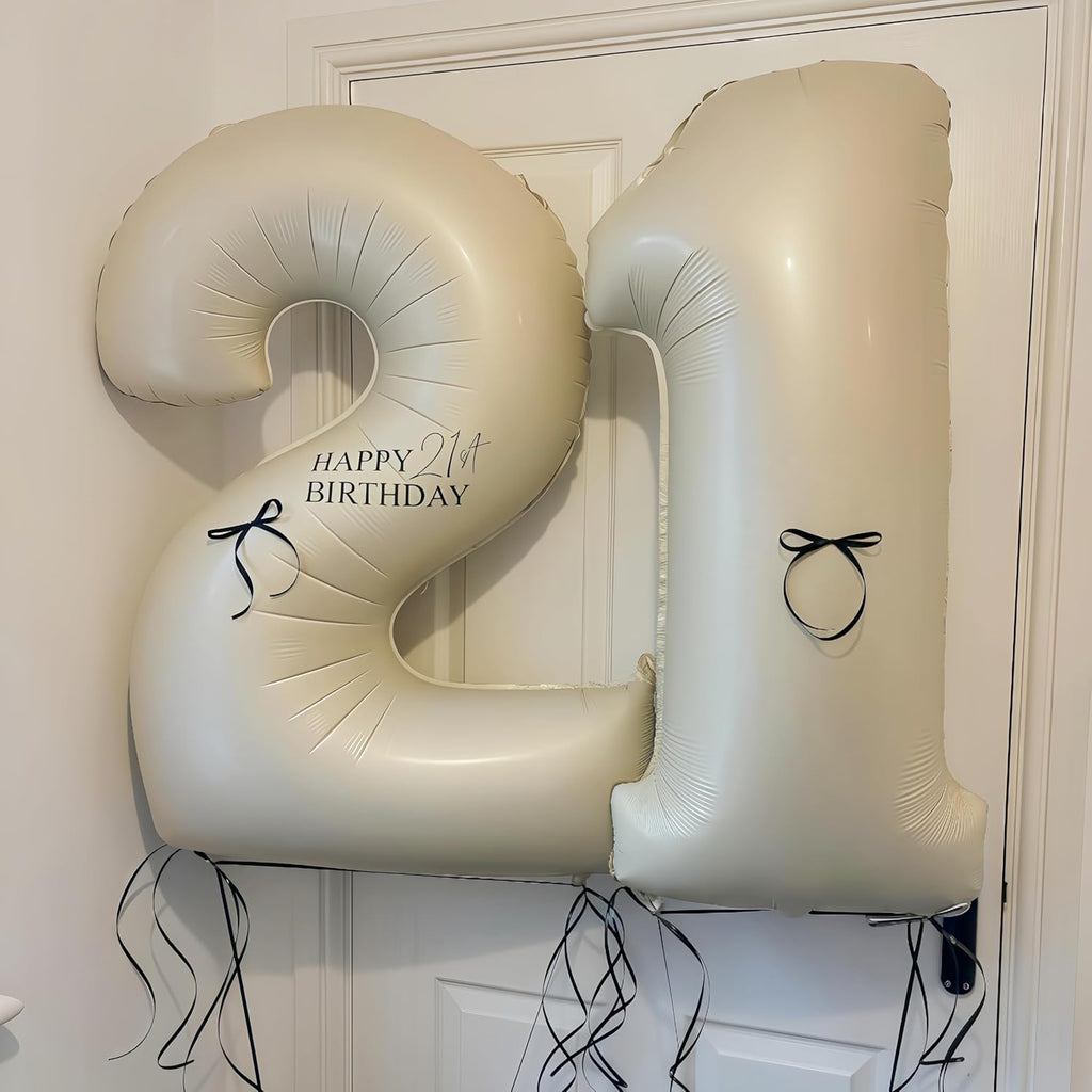 Skiennix Cream White Number 1 Balloon - 40 Inch Helium Mylar for Birthday Party Decoration