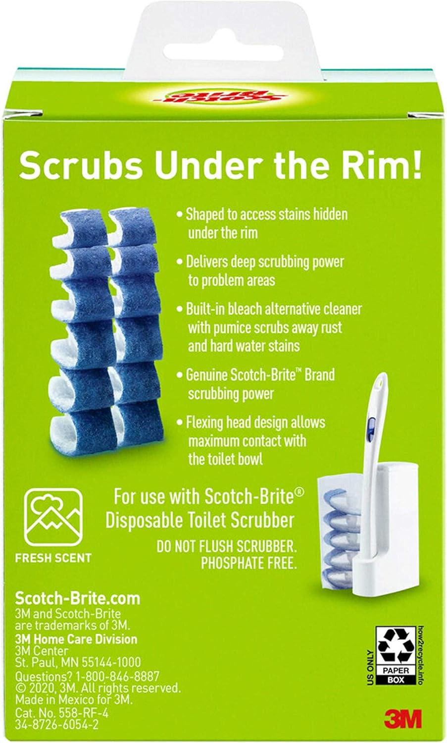 Scotch-Brite Toilet Scrubber Refills - Effectively Removes Rust & Hard Water Stains | 10 Disposable Blue Refills