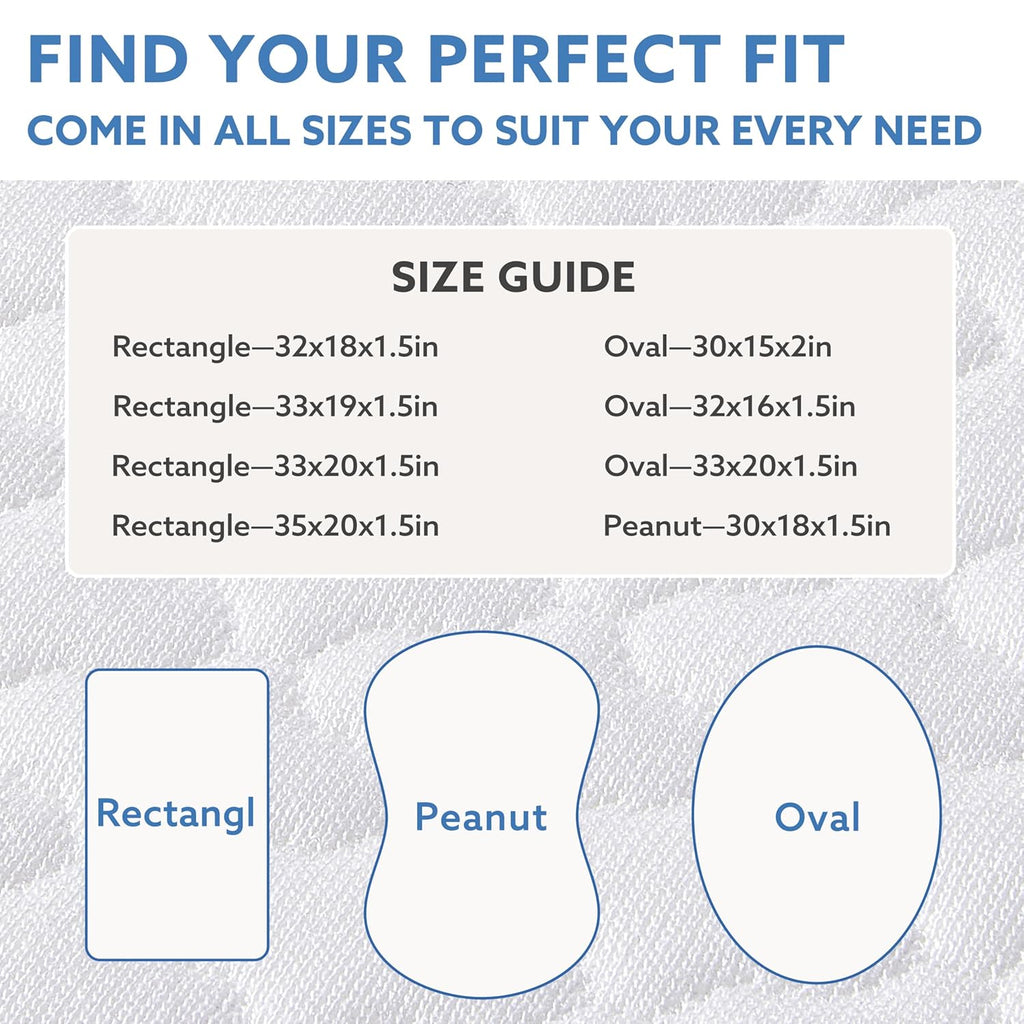 Pro Goleem Baby Bassinet Mattress Pad - Waterproof Soft Gel Memory Foam, 30"x18" Dual-Sided Design