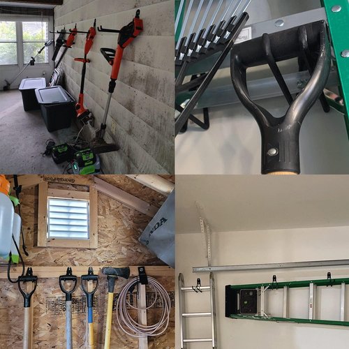 Heavy Duty Garage Hooks by [Brand Name] - 11 Inch Wall Mount Storage Hanger | 4 Pack for Tools, Ladders & More
