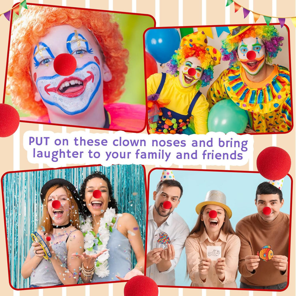 Vinsot Red Circus Clown Noses - 200 Pcs Foam Costume Accessory for Carnival & Halloween