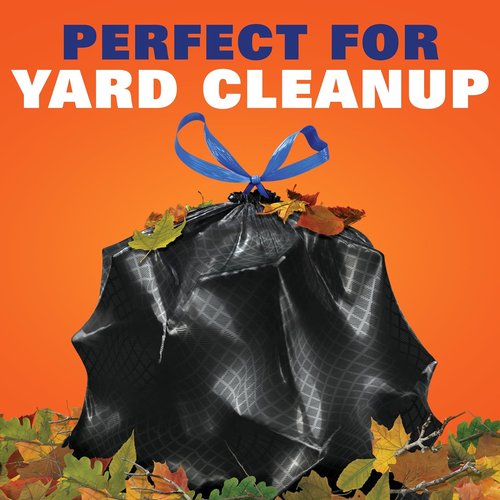Hefty Ultra Strong Lawn & Leaf Trash Bags - Unscented, 39 Gallon, 16 Count for Heavy-Duty Use