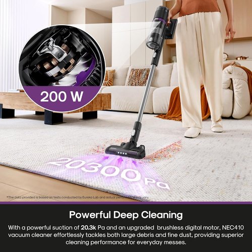 Eureka Cordless Vacuum - 50 Min Runtime, Lightweight 5.5 lbs, Perfect for Pet Hair & Allergies on Hardwood & Carpet