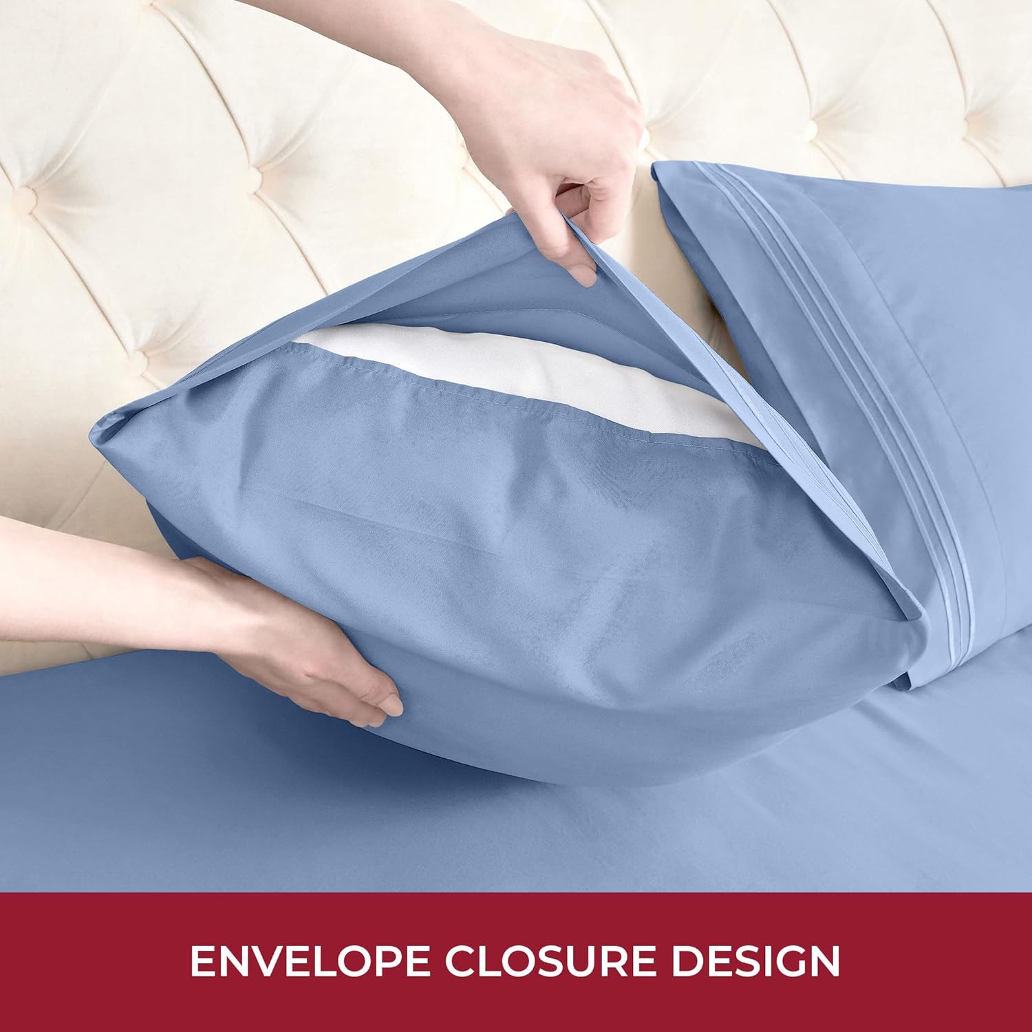 Mellanni RV Short Queen Sheets - Iconic Collection Luxury Bedding | Extra Soft, Cooling, Deep Pocket (Sky Blue)