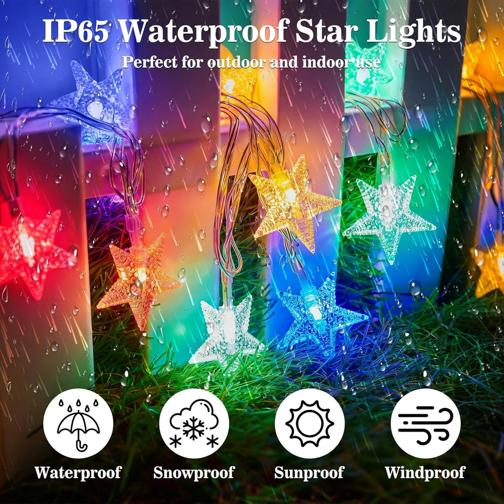 Star String Lights - 33ft 100 LED Waterproof Fairy Lights | 8 Modes for Indoor/Outdoor Decor