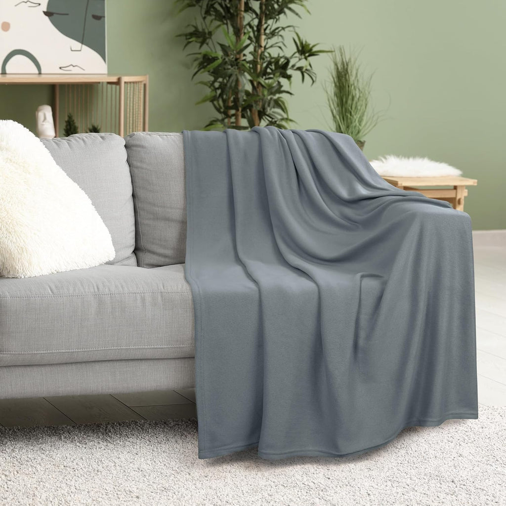 Utopia Bedding Knit Blanket - Soft Lightweight Jersey Blanket | Queen Size 90x90 Inches, Grey