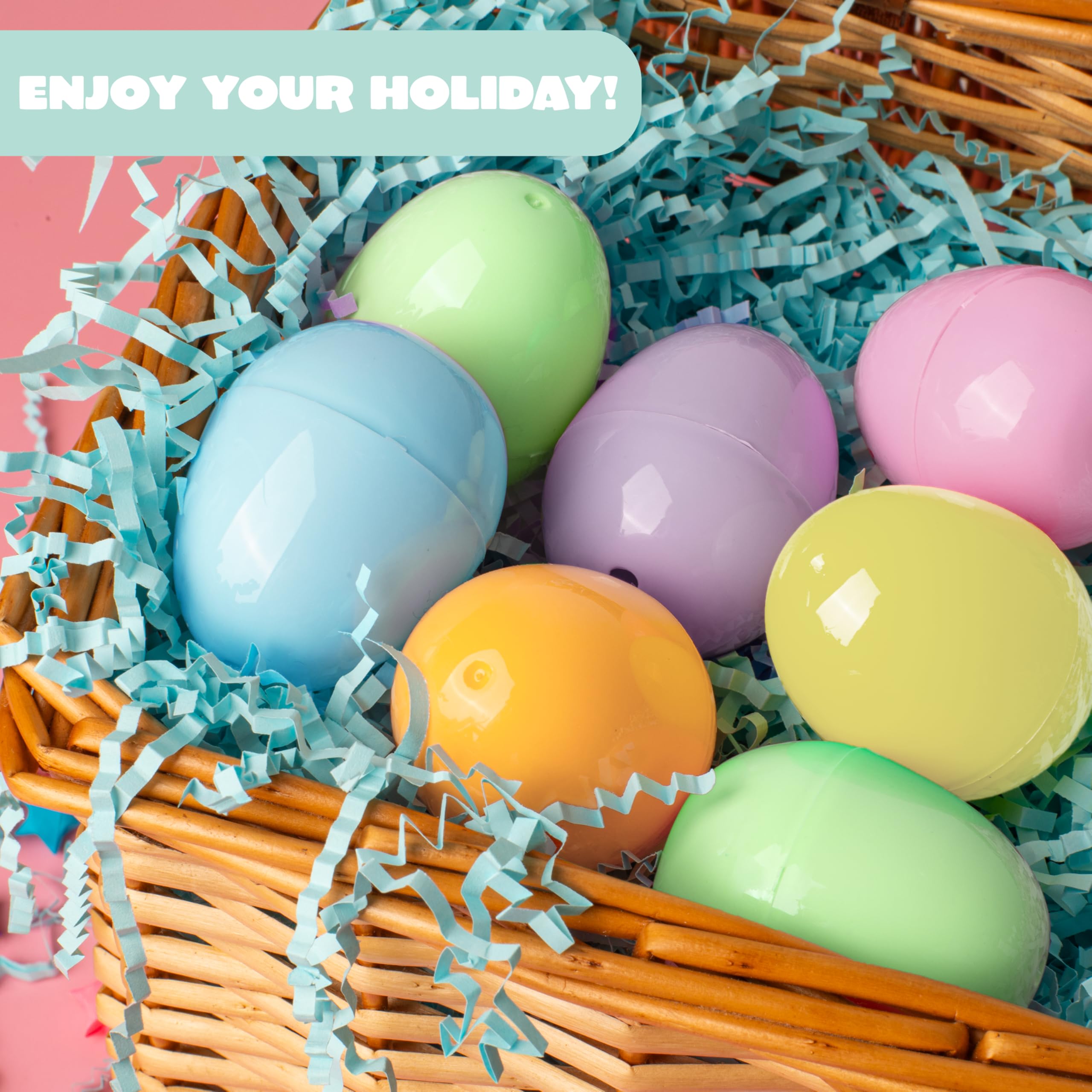 JOYIN 100 PCS Pastel Easter Eggs, 2.3" Empty Plastic Eggs, Colorful Plastic Eggshell Bulks for Easter Hunt, Filling Treats, Party Favor, Easter Basket Stuffers, Classroom Prize Supplies