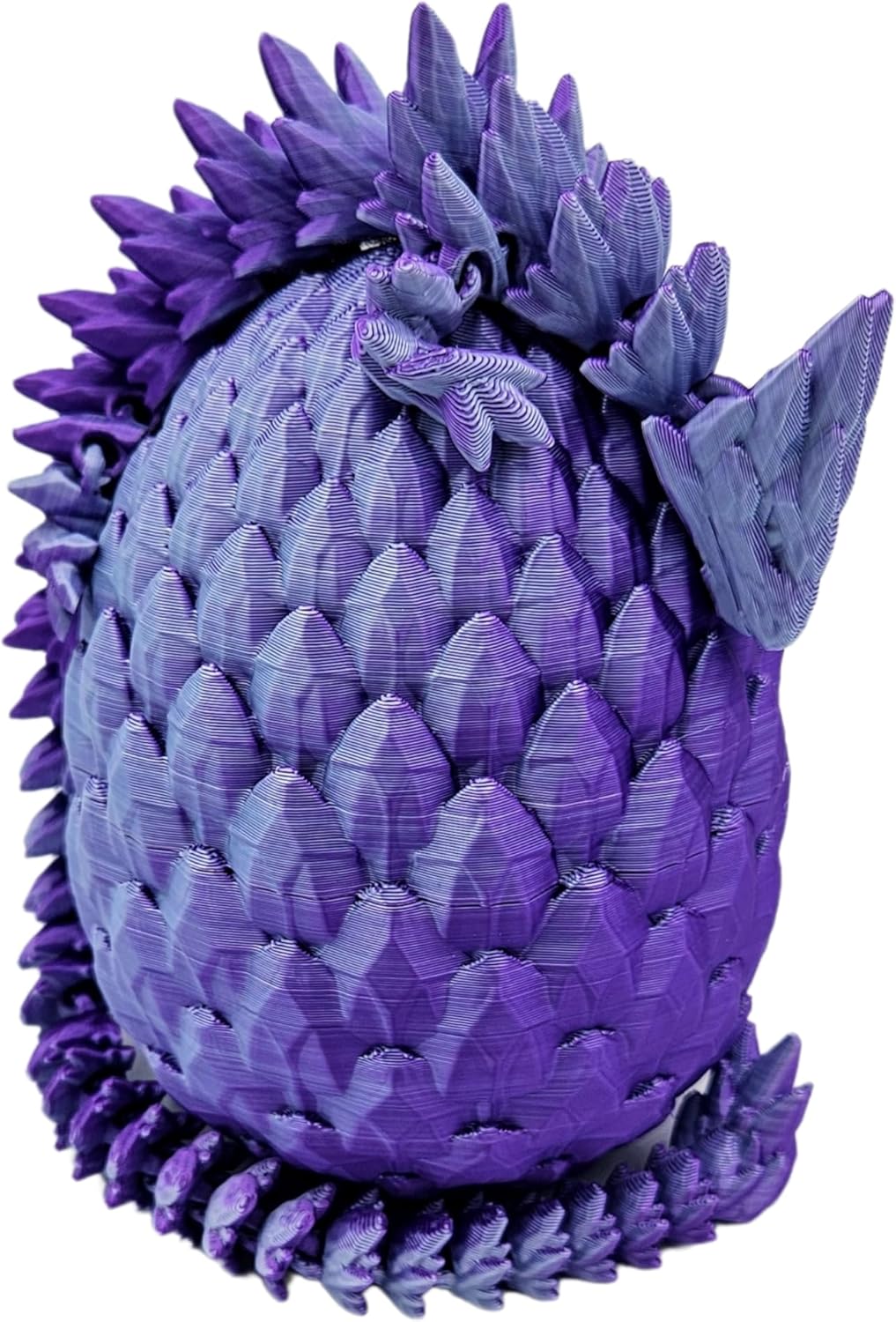 Skiennix 3D Printed Dragon Egg Fidget Figurine - Vibrant Color for ADHD & Anxiety Relief | Articulated Joints (Purple Mint Silk)